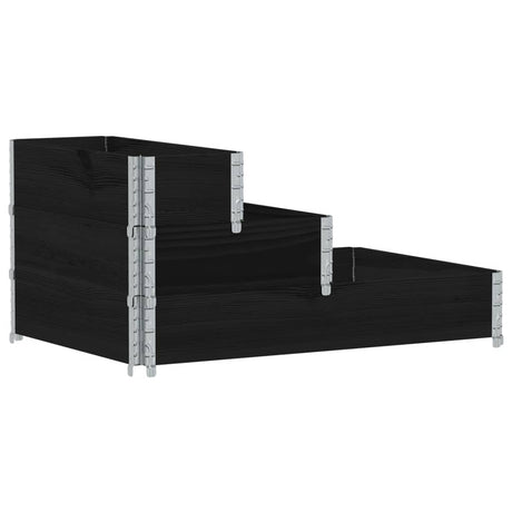 Vidaxx hævet plantekasse 3-lags 120x80 cm massiv fyrretræ sort
