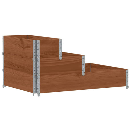 Vidaxx hævet plantekasse 3-lags 120x80 cm massiv fyrretræ brun