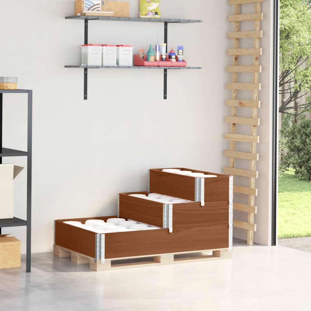 Vidaxx hævet plantekasse 3-lags 120x80 cm massiv fyrretræ brun