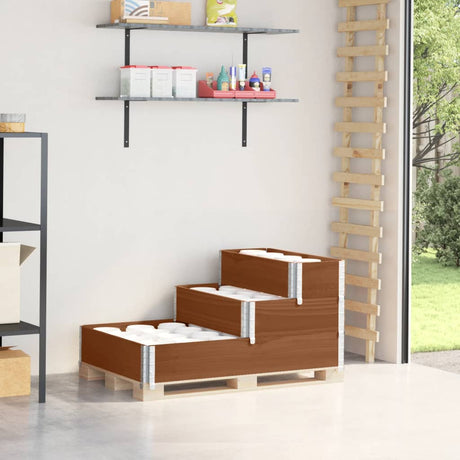Vidaxx hævet plantekasse 3-lags 120x80 cm massiv fyrretræ brun