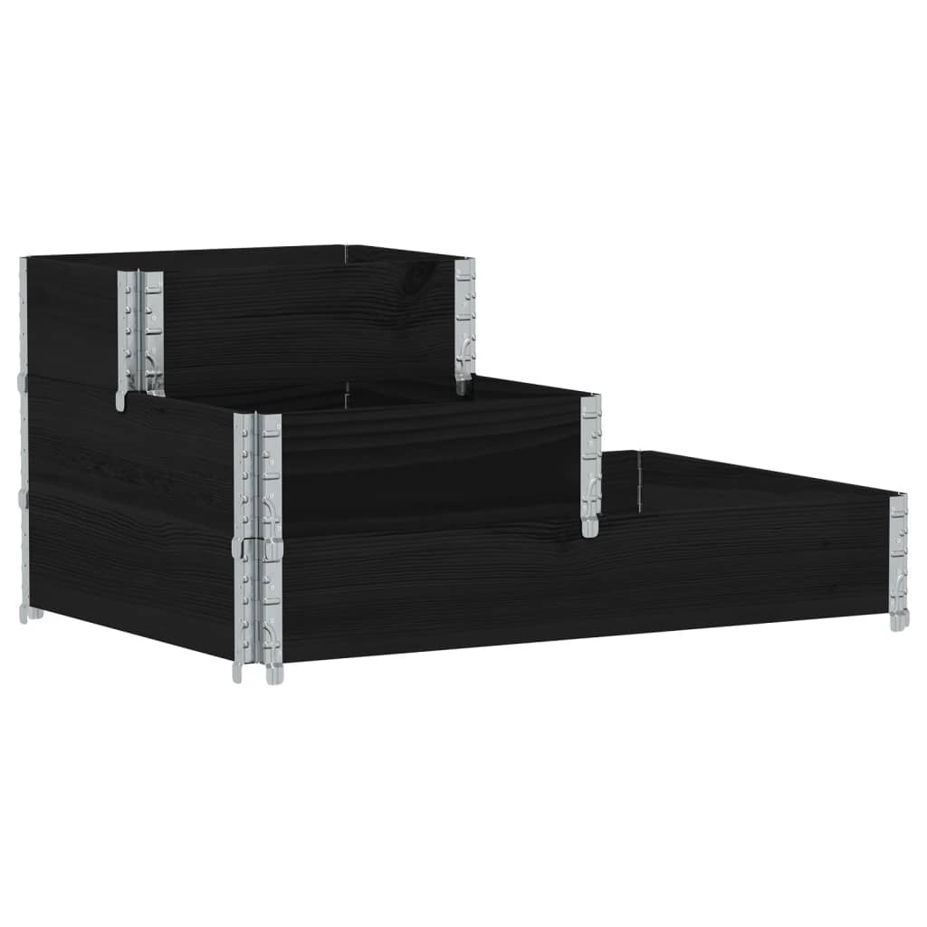 Vidaxx hævet plantekasse 3-lags 120x80 cm massiv fyrretræ sort