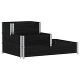Vidaxx hævet plantekasse 3-lags 120x80 cm massiv fyrretræ sort