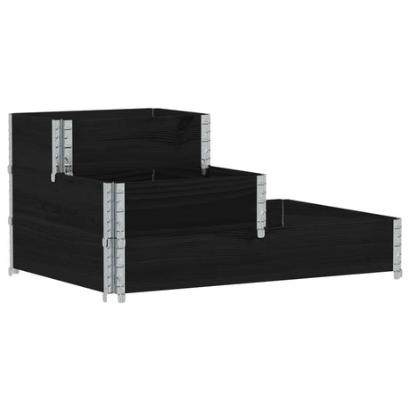 Vidaxx hævet plantekasse 3-lags 120x80 cm massiv fyrretræ sort