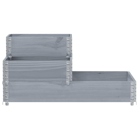 Vidaxx hævet plantekasse 3-lags 120x80 cm massiv fyrretræ grå