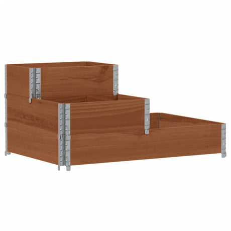 Vidaxx hævet plantekasse 3-lags 120x80 cm massiv fyrretræ brun