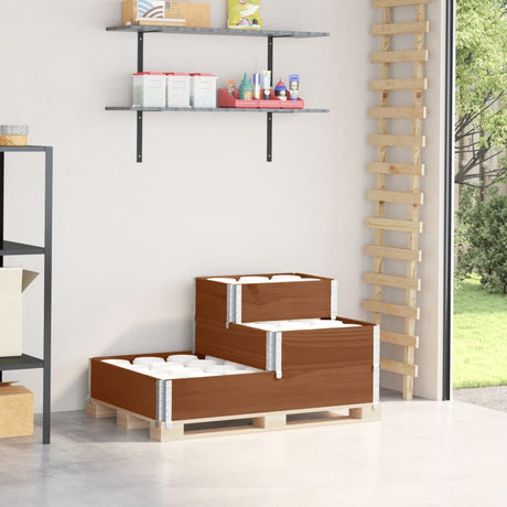 Vidaxx hævet plantekasse 3-lags 120x80 cm massiv fyrretræ brun