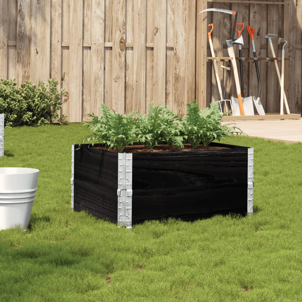 Vidaxx plantekasse 80x60 cm massiv fyrretræ sort