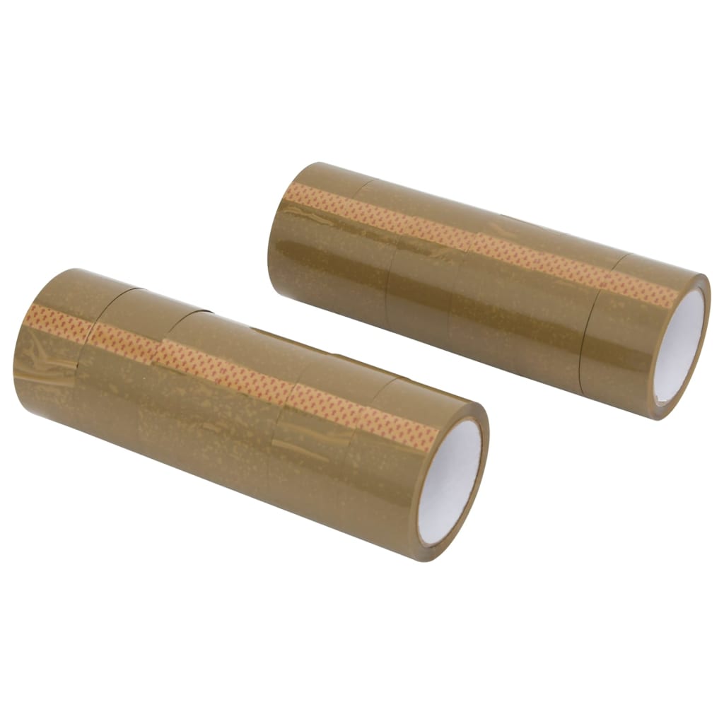 Vidaxl pakkebånd 12 stk 48 mm x 66 m brun