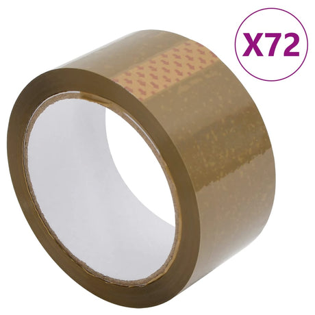 Vidaxl pakkebånd 72 stk 48 mm x 66 m brun