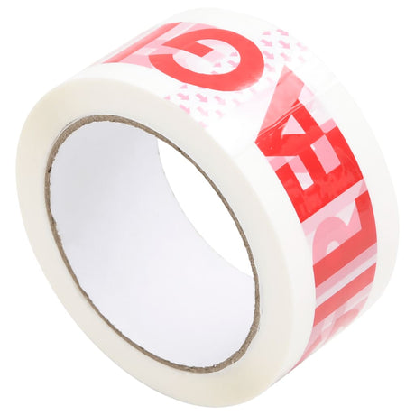 Vidaxl emballagetape 72 stk med skrøbeligt print 48 mm x 66 m hvid