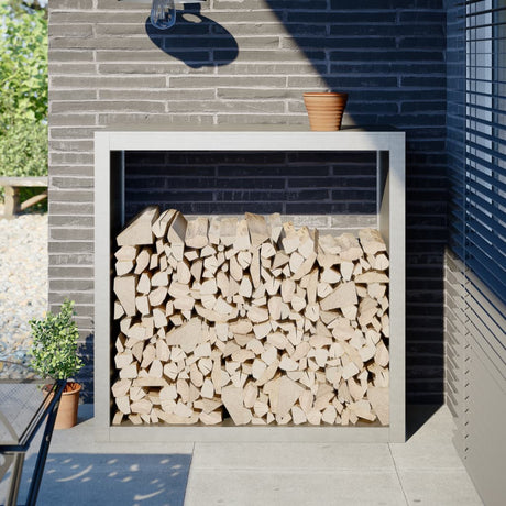 Vidaxx brændestativ 100x40x100 cm rustfrit stål