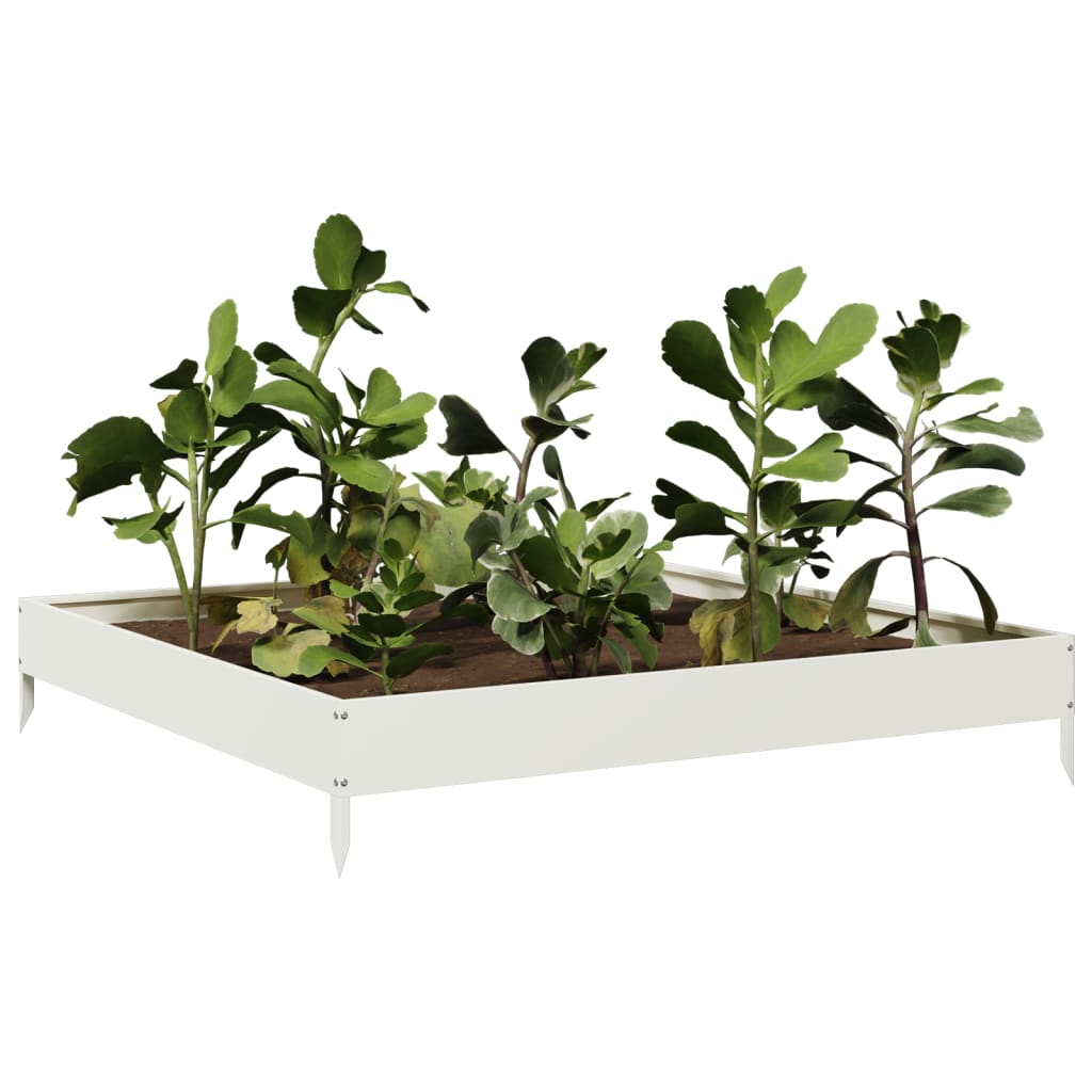 Vidaxx plantekasse hævet 100x100x18,5 cm stål hvid