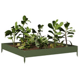 Vidaxx plantekasse hævet 100x100x18,5 cm stål olivengrøn