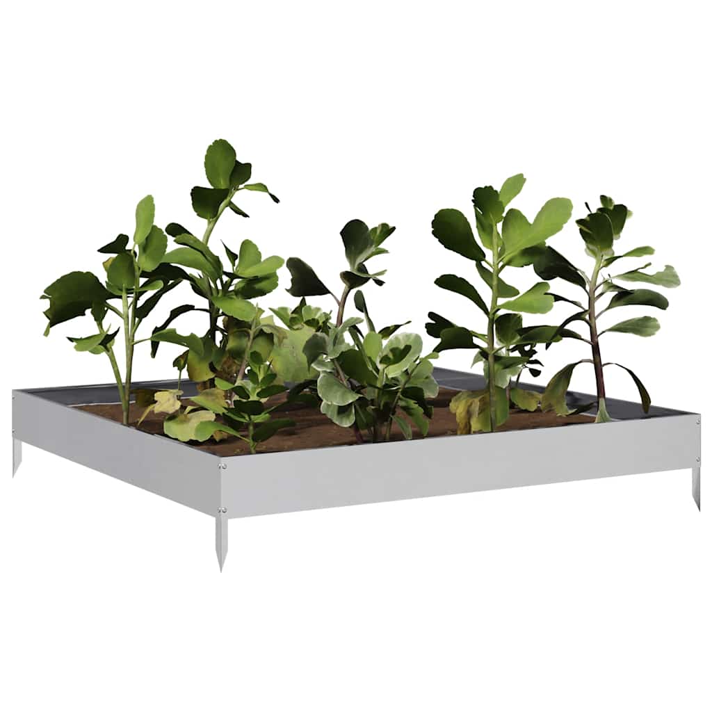 VidaXL plantekasse hævet 100x100x18,5 cm galvaniseret stål