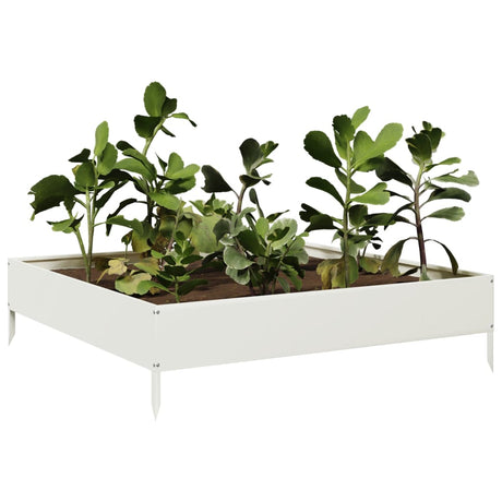 Vidaxx plantekasse hævet 100x100x26 cm stål hvid