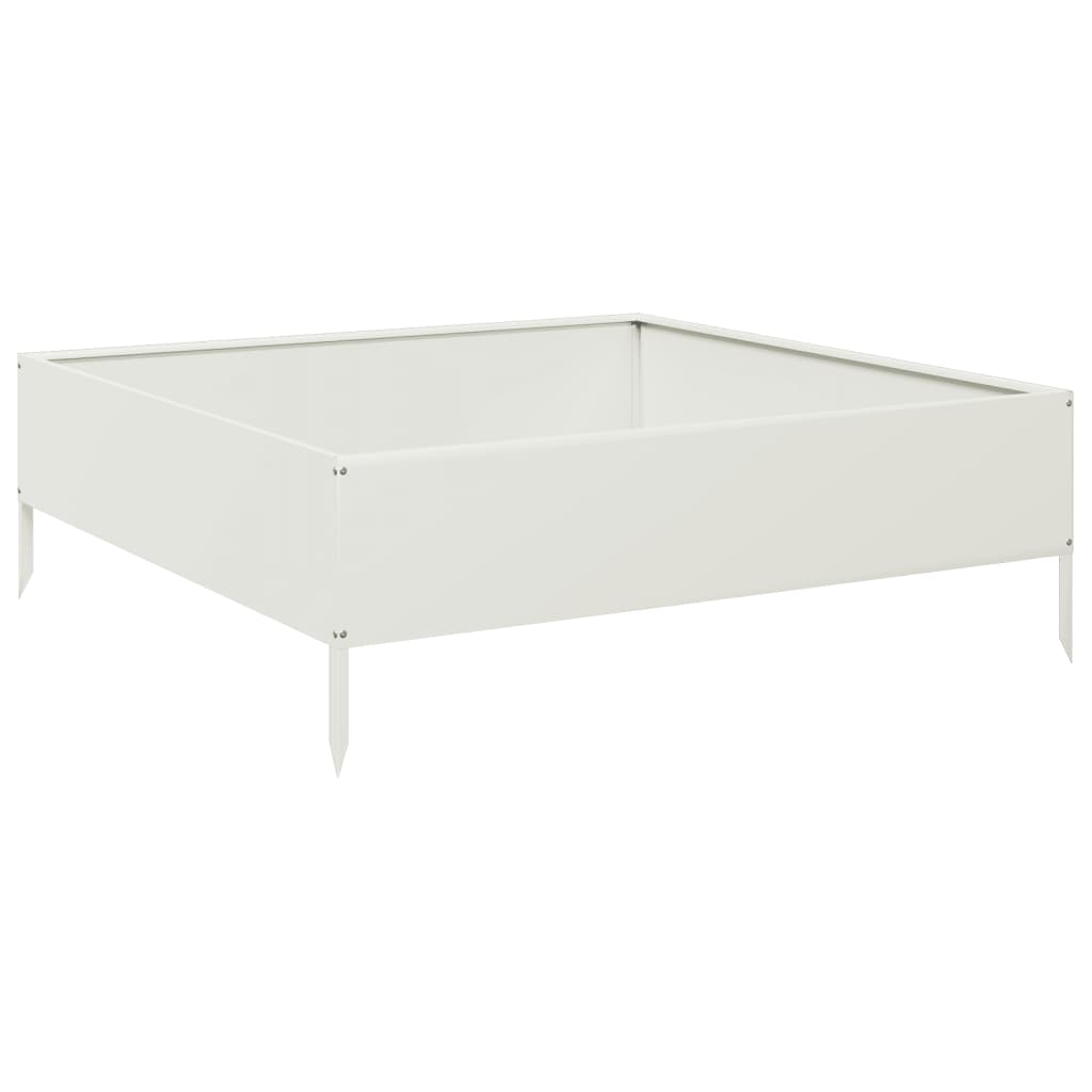 Vidaxx plantekasse hævet 100x100x33,5 cm stål hvid