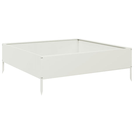 Vidaxx plantekasse hævet 100x100x33,5 cm stål hvid