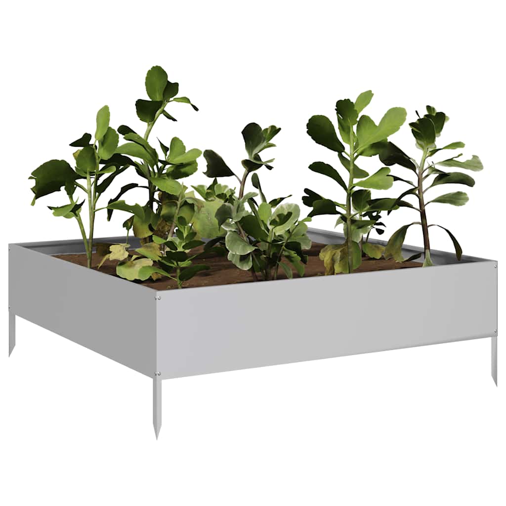 VidaXL plantekasse hævet 100x100x33,5 cm galvaniseret stål