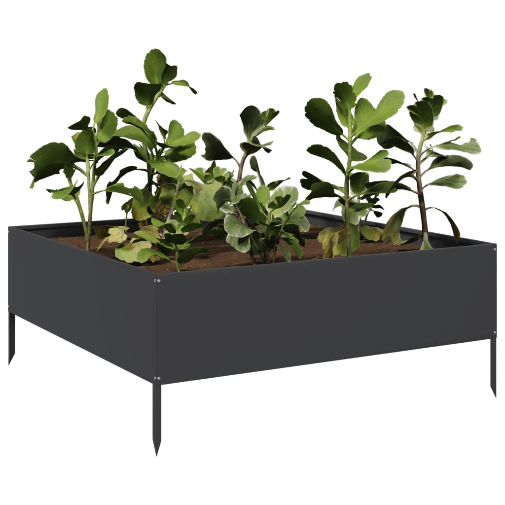 Vidaxx plantekasse hævet 100x100x25 cm stål sort