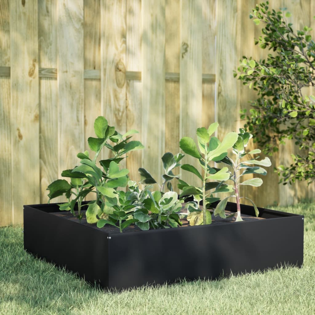 Vidaxx plantekasse hævet 100x100x25 cm stål sort