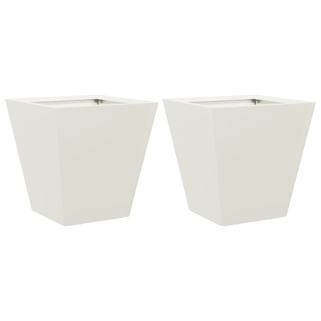Vidaxx plantekasser 2 stk 30x30x30 cm stål hvid