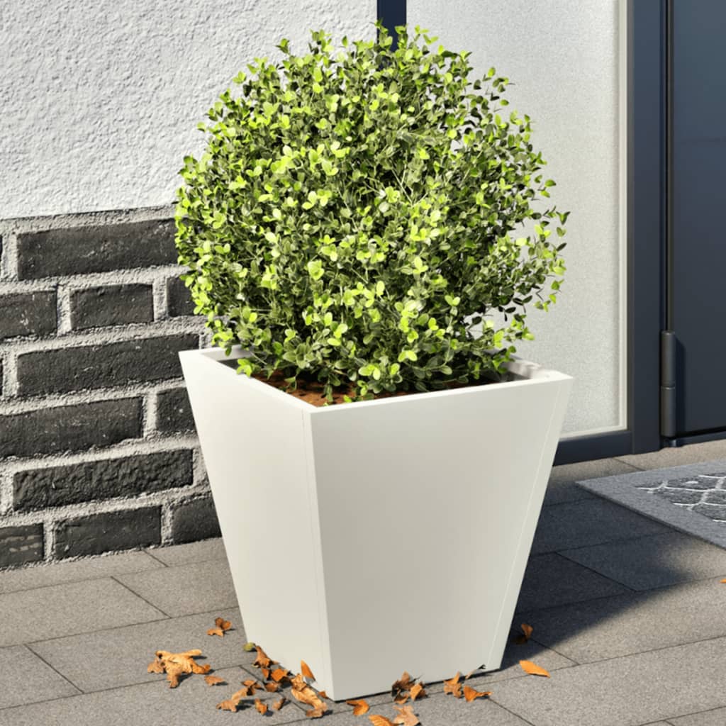 Vidaxx plantekasser 2 stk 30x30x30 cm stål hvid