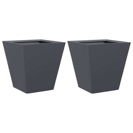 Vidaxx plantekasser 2 stk 30x30x30 cm stål antracit