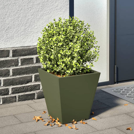 Vidaxx plantekasse 30x30x30 cm stål olivengrøn