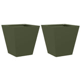 Vidaxx plantekasser 2 stk 30x30x30 cm stål olivengrøn