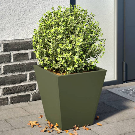 Vidaxx plantekasser 2 stk 30x30x30 cm stål olivengrøn