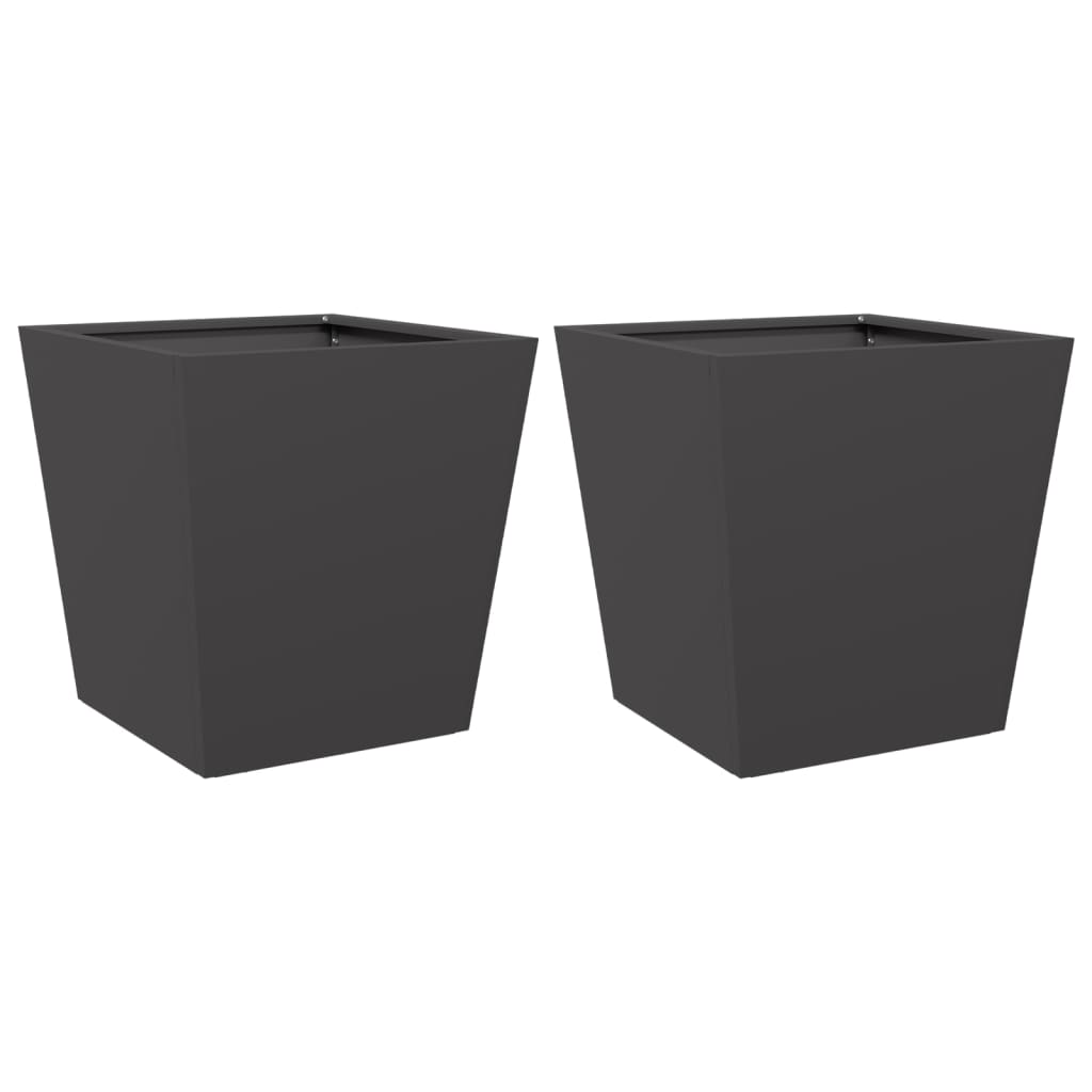 Vidaxx plantekasser 2 stk 40x40x40 cm stål sort