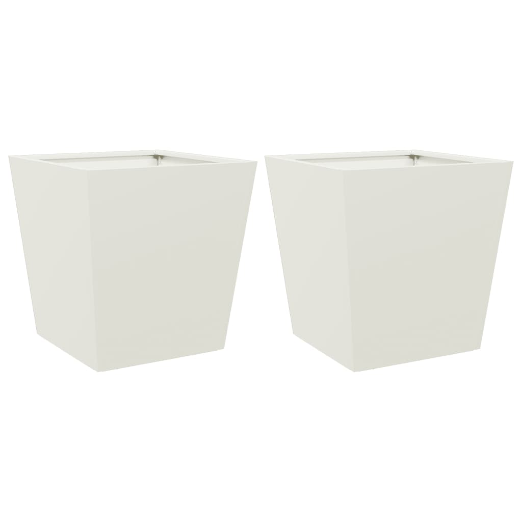 Vidaxx plantekasser 2 stk 40x40x40 cm stål hvid