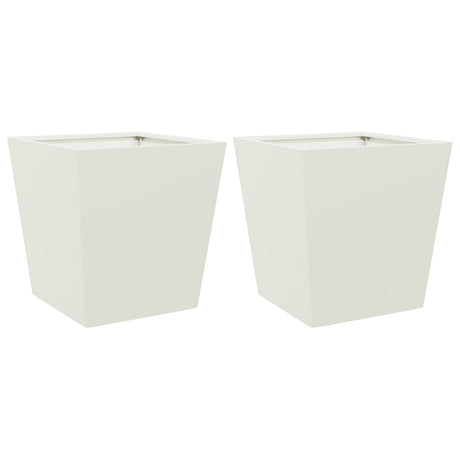 Vidaxx plantekasser 2 stk 40x40x40 cm stål hvid