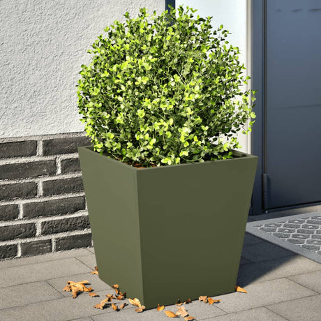 Vidaxx plantekasser 2 stk 40x40x40 cm stål olivengrøn