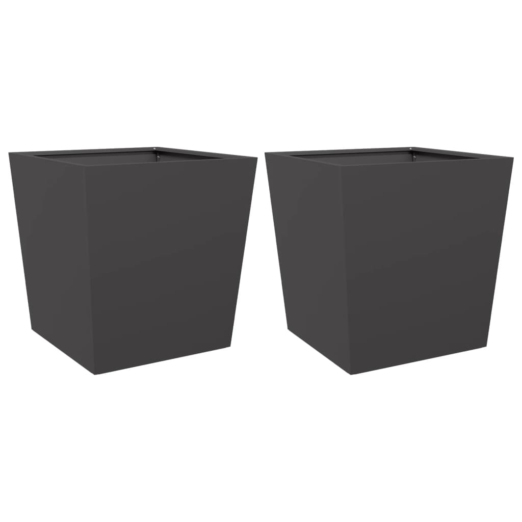 Vidaxx plantekasser 2 stk 50x50x50 cm stål sort
