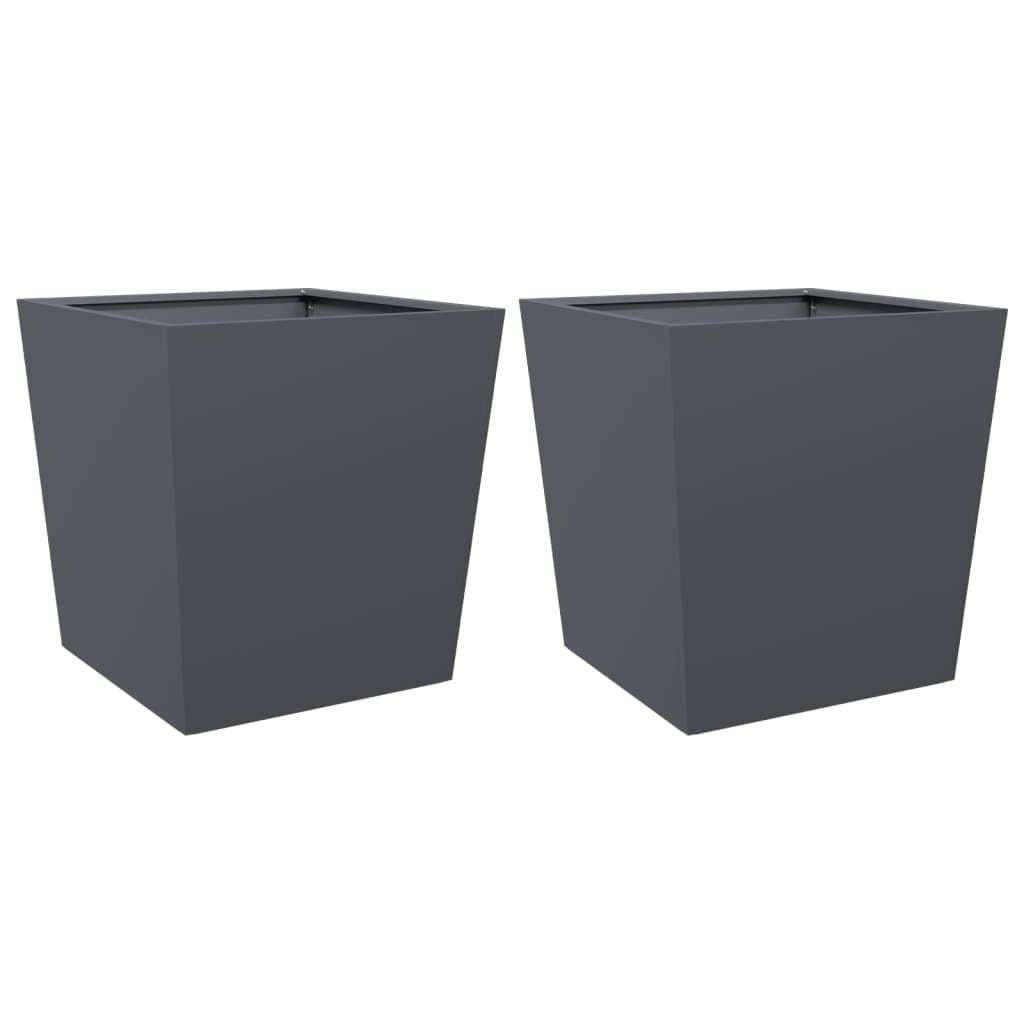 Vidaxx plantekasser 2 stk 50x50x50 cm stål antracit