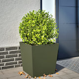 Vidaxx plantekasse 50x50x50 cm stål olivengrøn