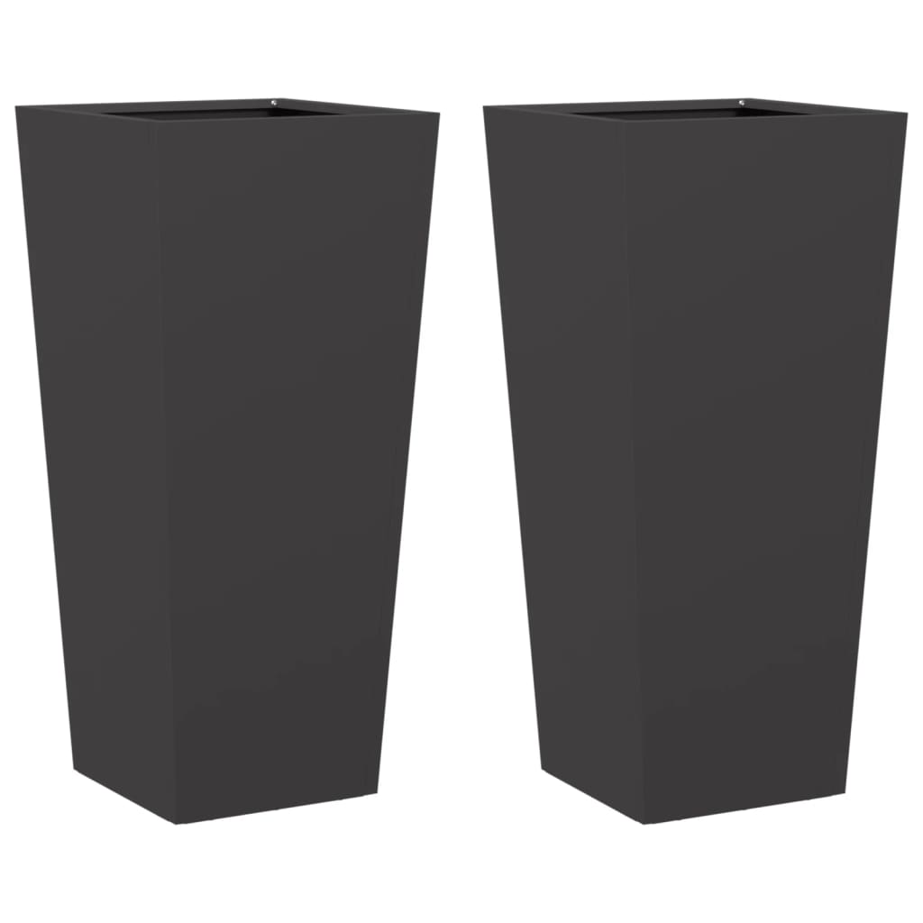 Vidaxx plantekasser 2 stk 35x35x75 cm stål sort
