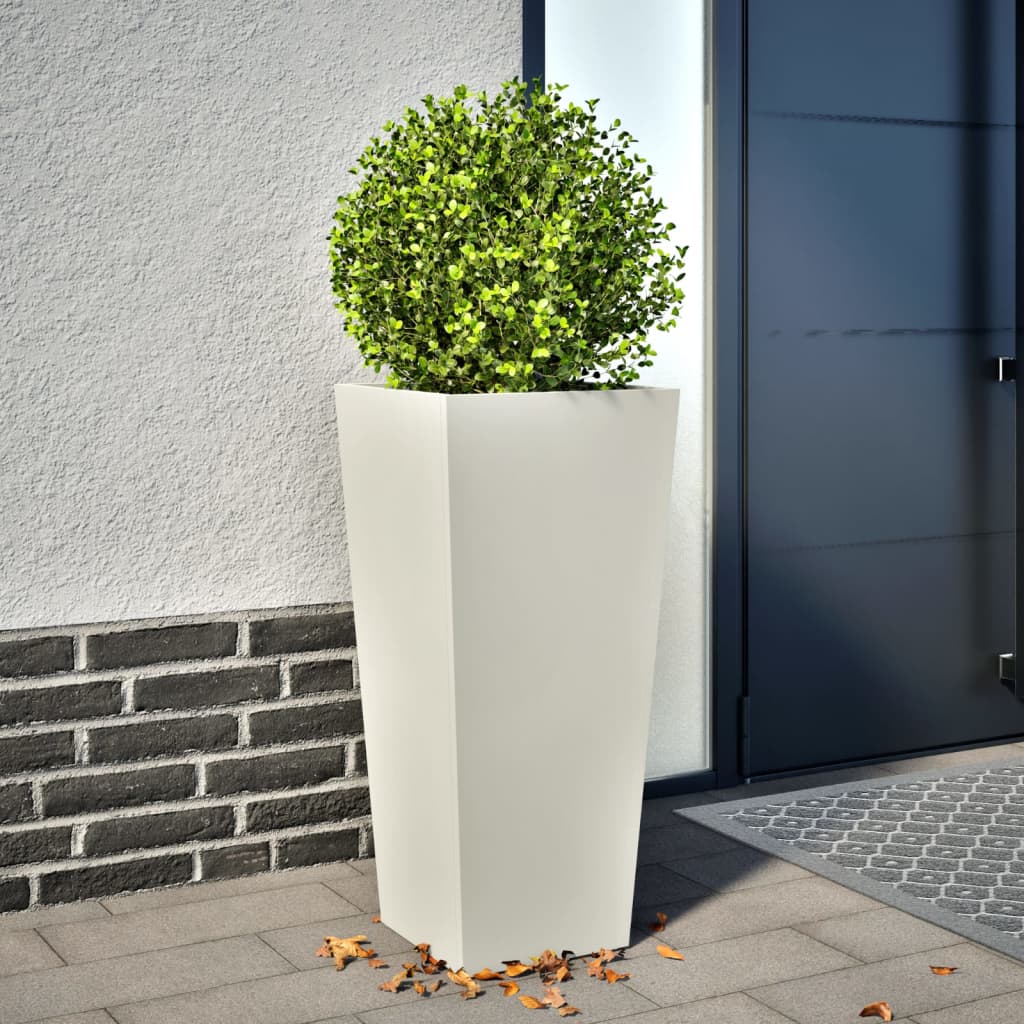 Vidaxx plantekasse 35x35x75 cm stål hvid