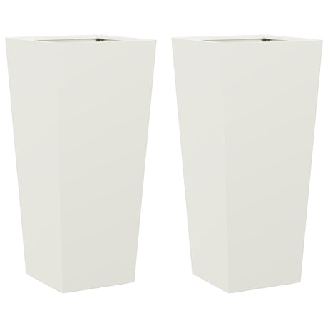 Vidaxx plantekasser 2 stk 35x35x75 cm stål hvid