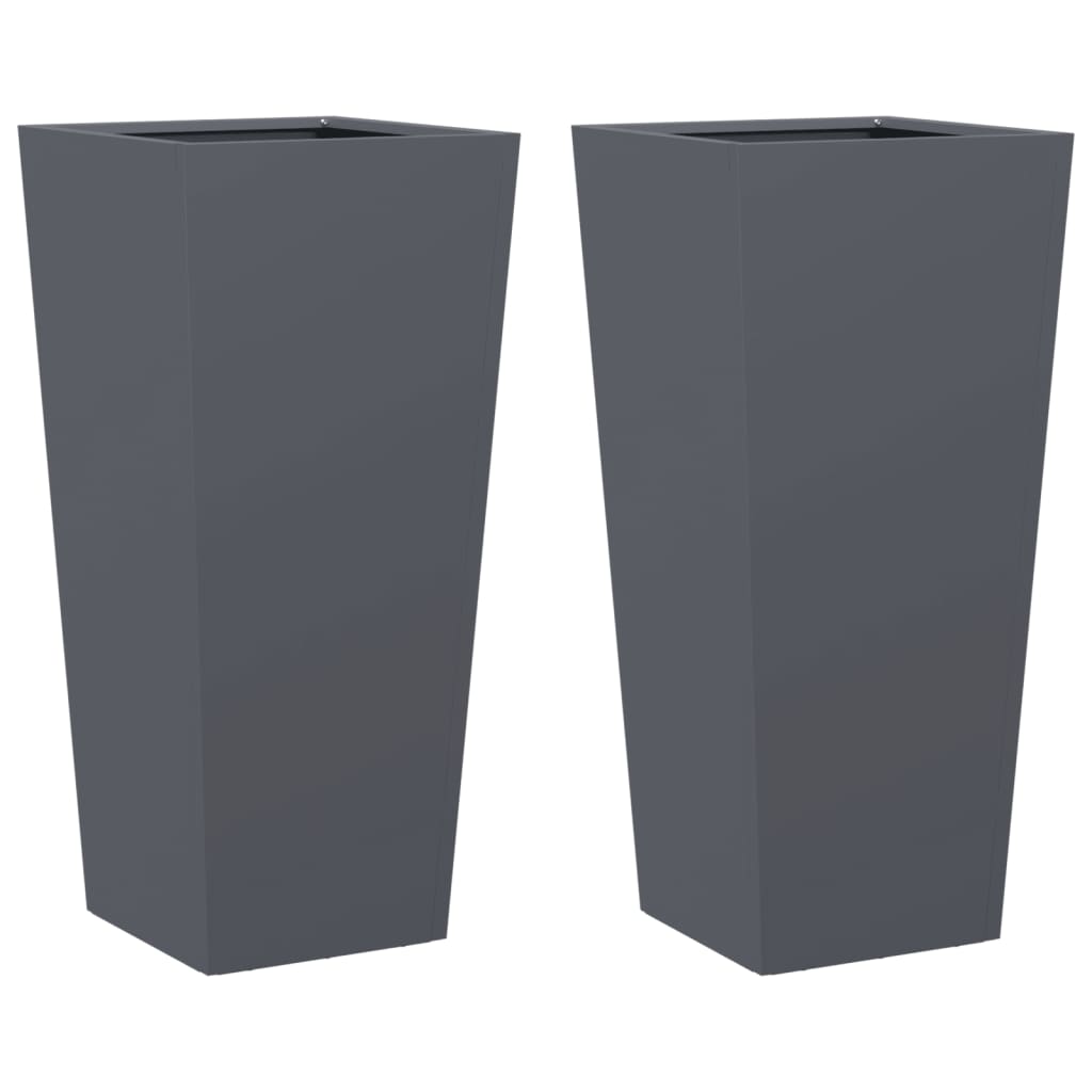 Vidaxx plantekasser 2 stk 35x35x75 cm stål antracit