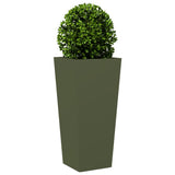 Vidaxx plantekasse 35x35x75 cm stål olivengrøn