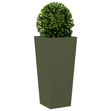 Vidaxx plantekasse 35x35x75 cm stål olivengrøn