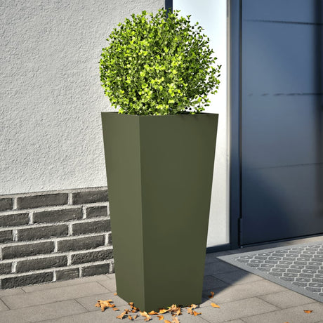 Vidaxx plantekasser 2 stk 35x35x75 cm stål olivengrøn