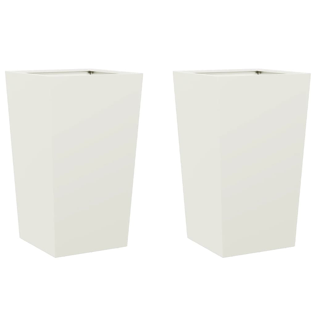 Vidaxx plantekasser 2 stk 45x45x75 cm stål hvid