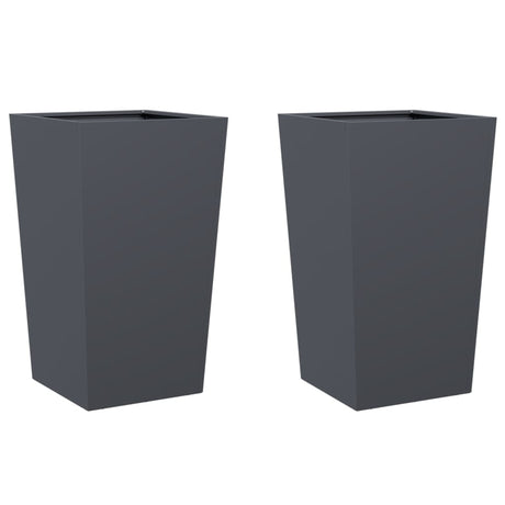 Vidaxx plantekasser 2 stk 45x45x75 cm stål antracit