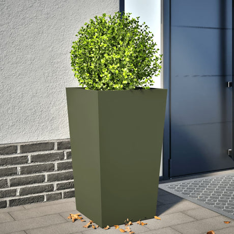 Vidaxx plantekasse 45x45x75 cm stål olivengrøn