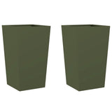 Vidaxx plantekasser 2 stk 45x45x75 cm stål olivengrøn