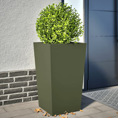 Vidaxx plantekasser 2 stk 45x45x75 cm stål olivengrøn