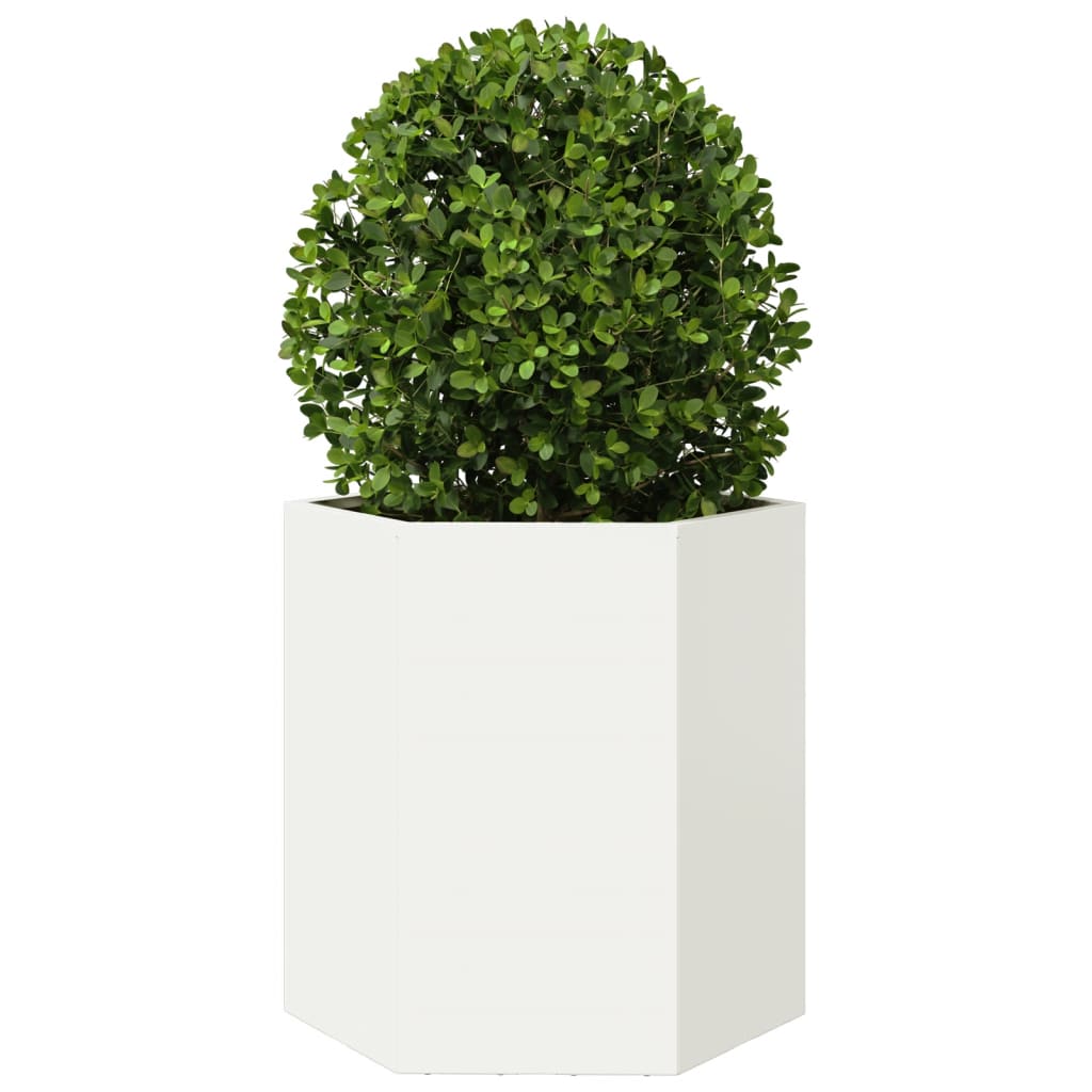 Vidaxx plantekasse sekskant 46x40x45 cm stål hvid